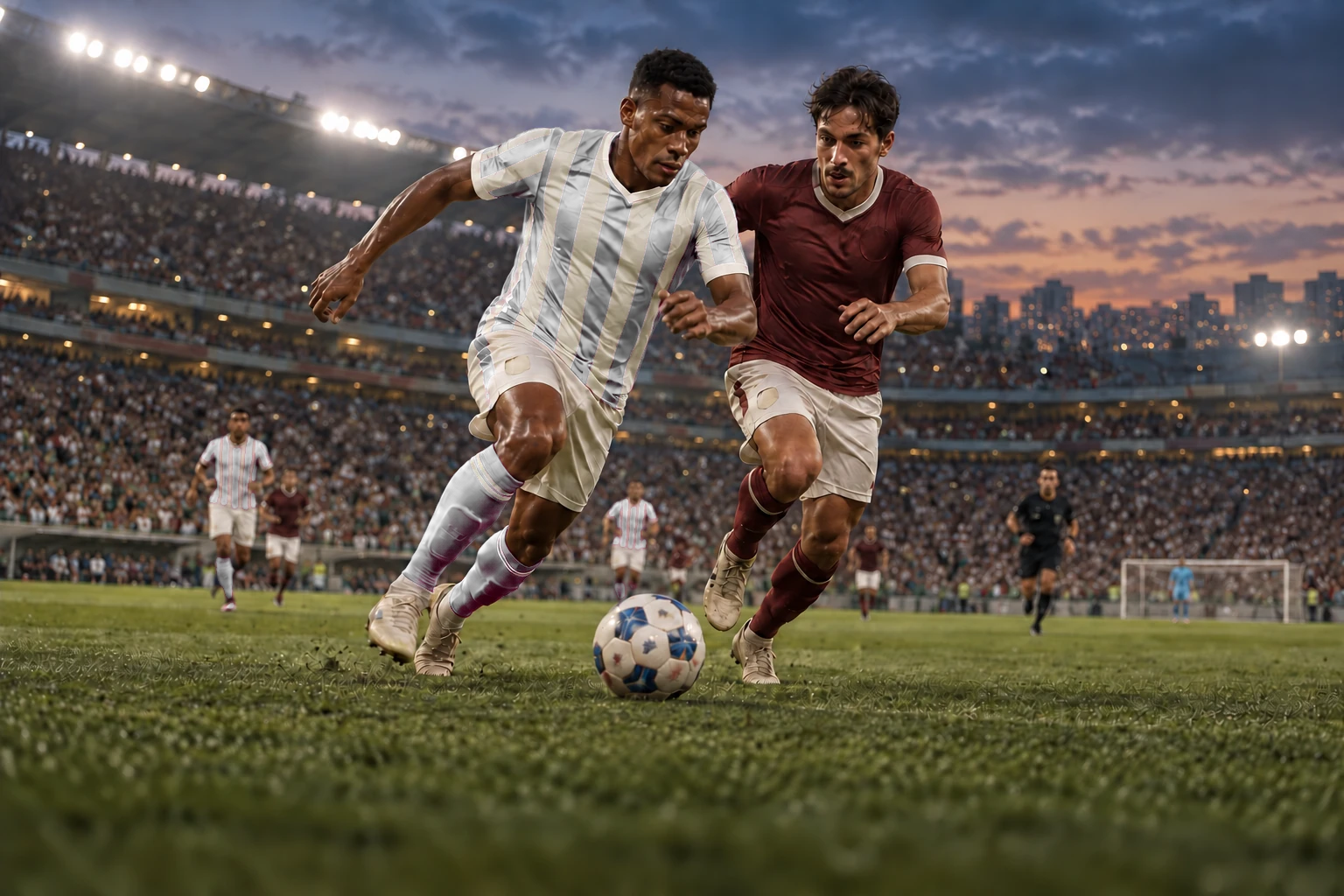 Disputa pela bola em uma rodada decisiva