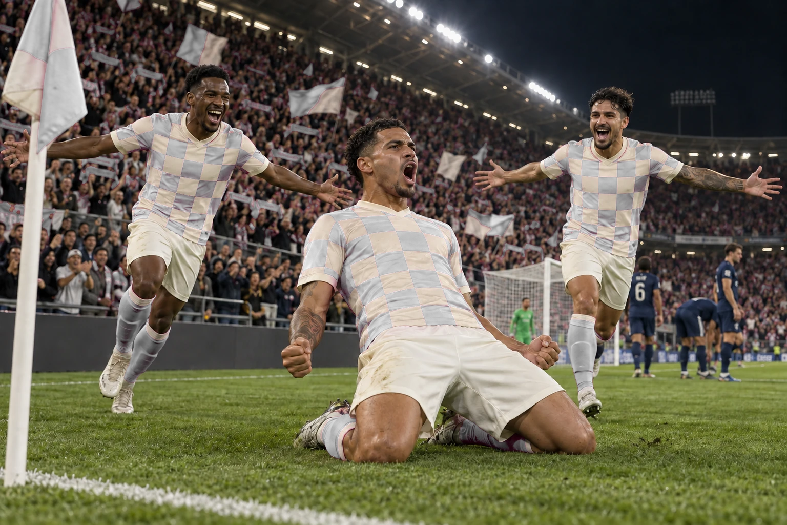 Celebração de gol diante da torcida