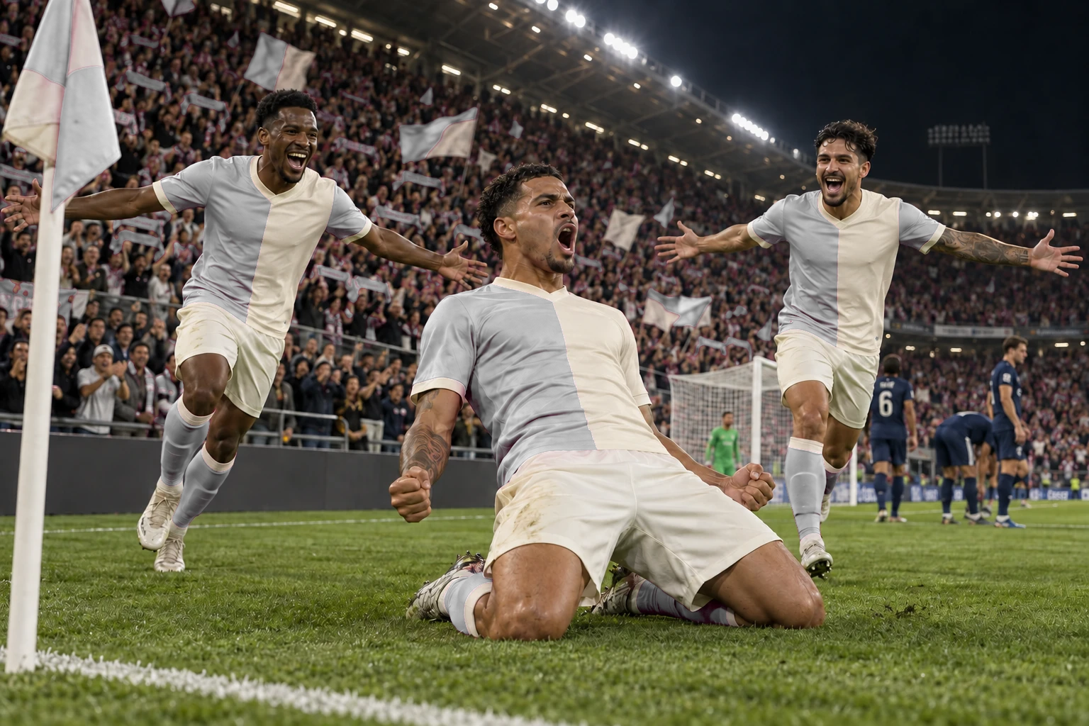 Celebração de gol diante da torcida