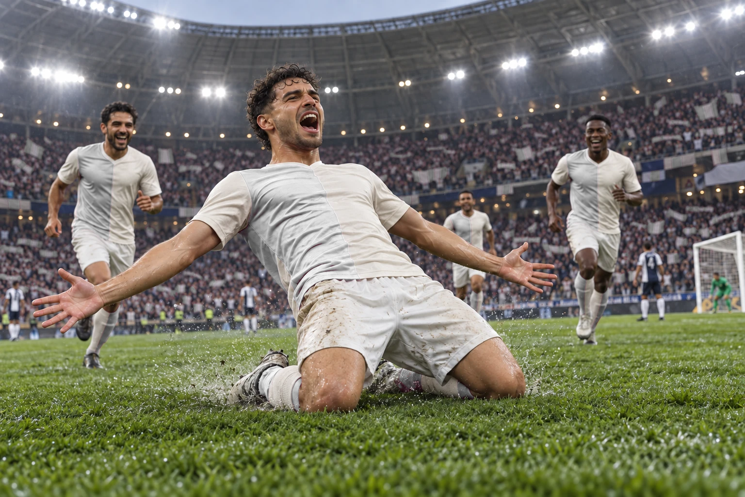 Comemoração de joelhos no gramado