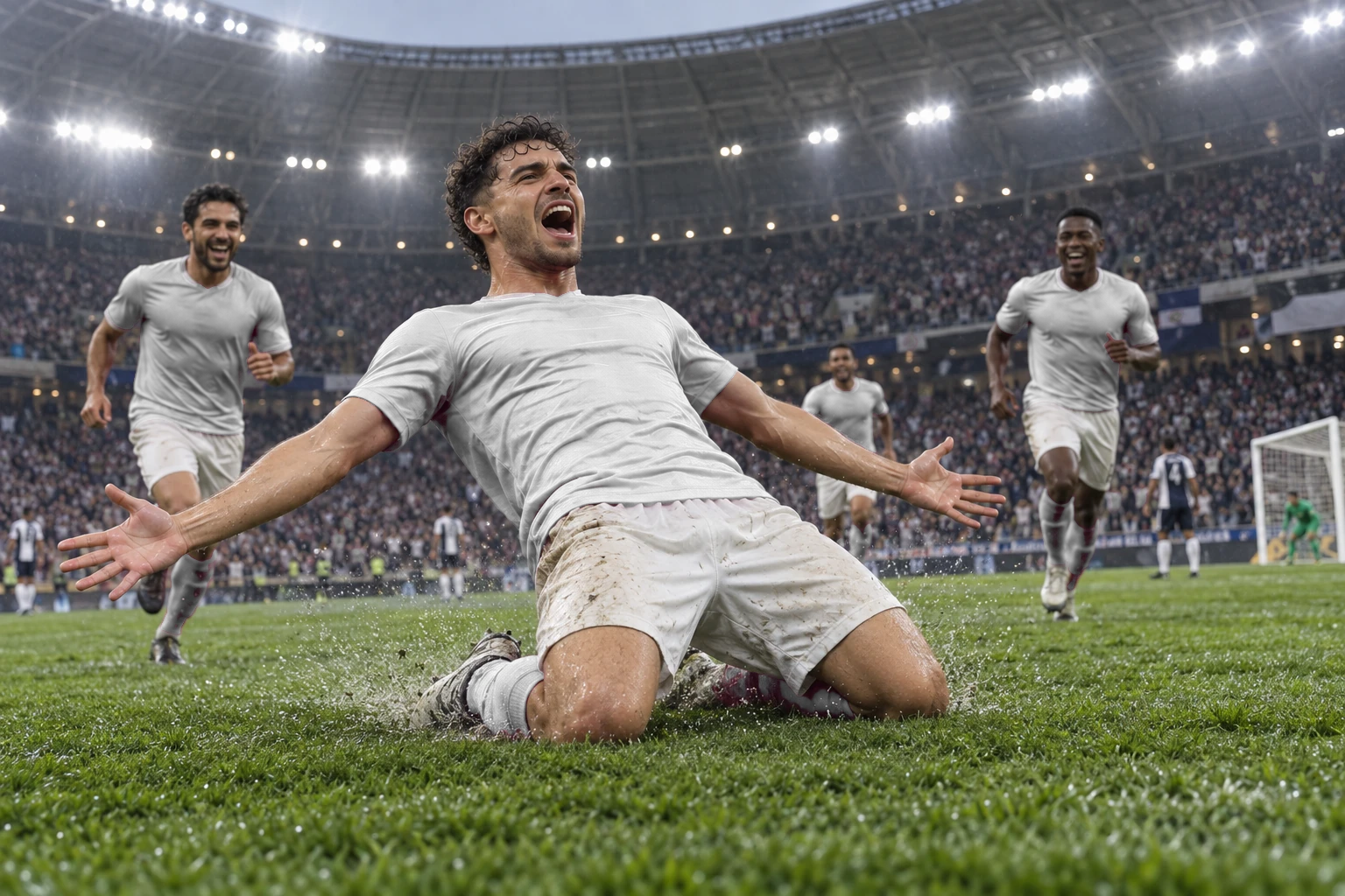 Comemoração de joelhos no gramado