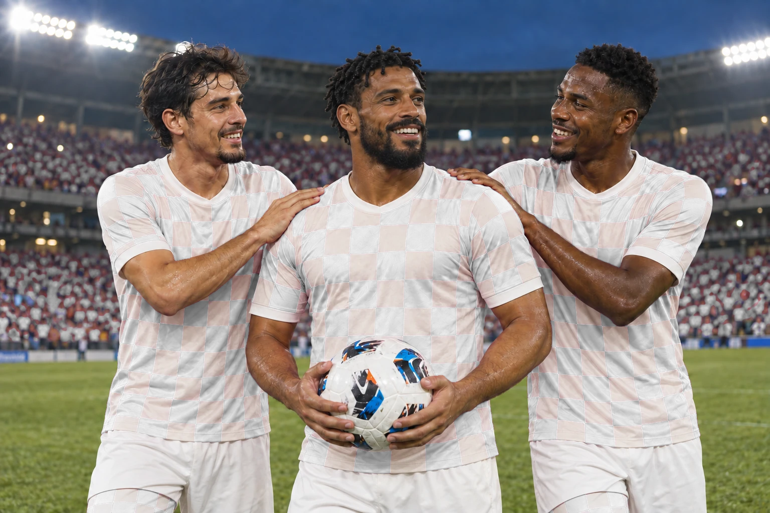 Os companheiros celebram o nome do jogo