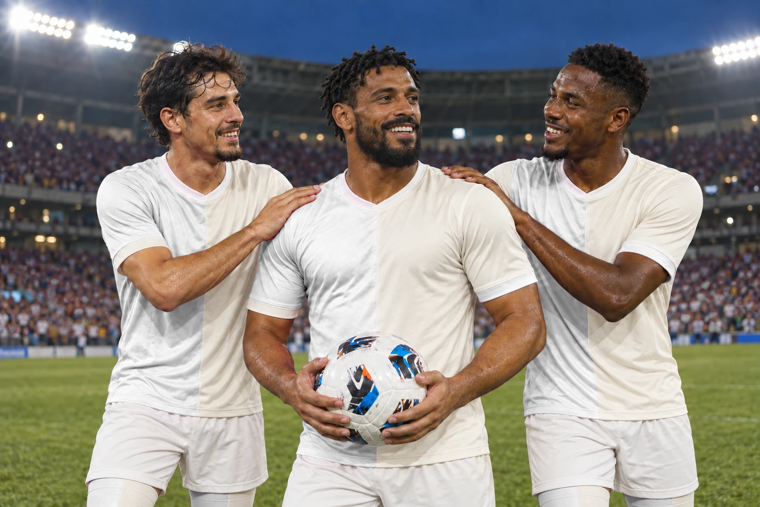 Os companheiros celebram o nome do jogo